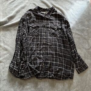 Gray and Black Plaid Men's Shirt
